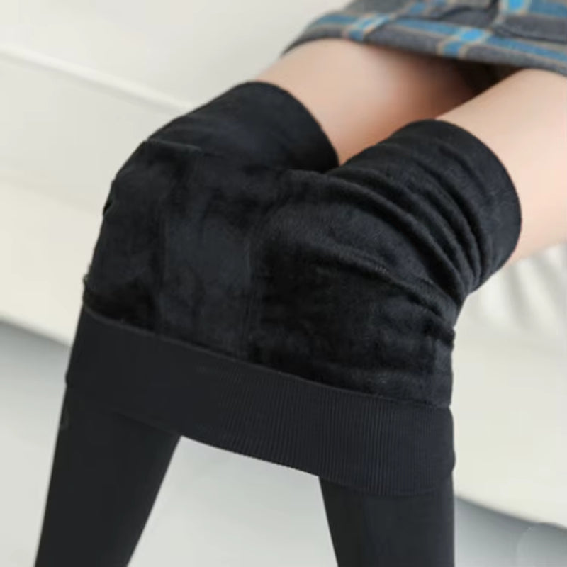 Women Winter Thermal Warm Thick Pantyhose Fluff Lined Stretch Slim Leggings Pants