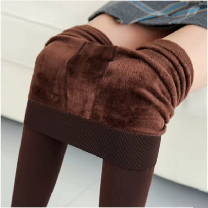 Women Winter Thermal Warm Thick Pantyhose Fluff Lined Stretch Slim Leggings Pants