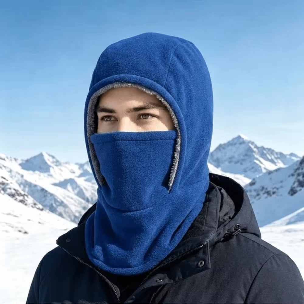 Simple Solid Color Balaclava Cycling Cap Fleece Thermal Warm Hood Hat Neck Warmer Thicken Ski Windproof Cap Women