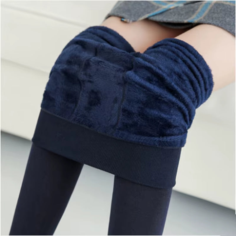Women Winter Thermal Warm Thick Pantyhose Fluff Lined Stretch Slim Leggings Pants