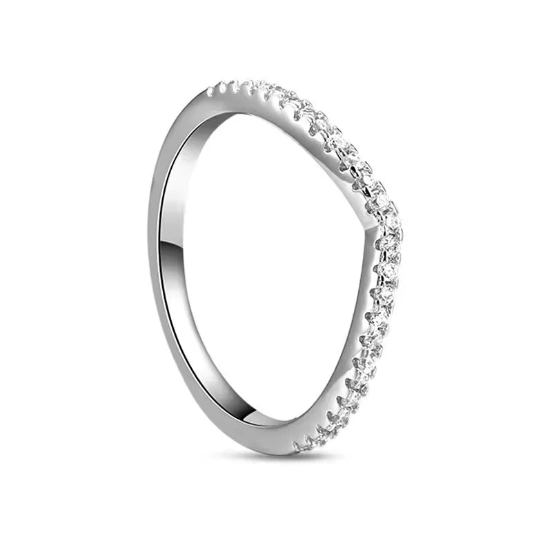 Stackable ring, Sparkling Wishbone model