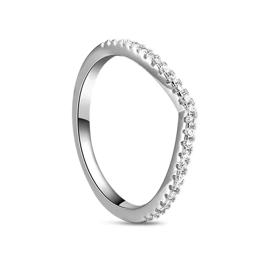 Stackable ring, Sparkling Wishbone model