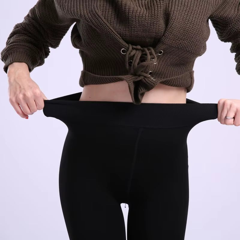 Women Winter Thermal Warm Thick Pantyhose Fluff Lined Stretch Slim Leggings Pants