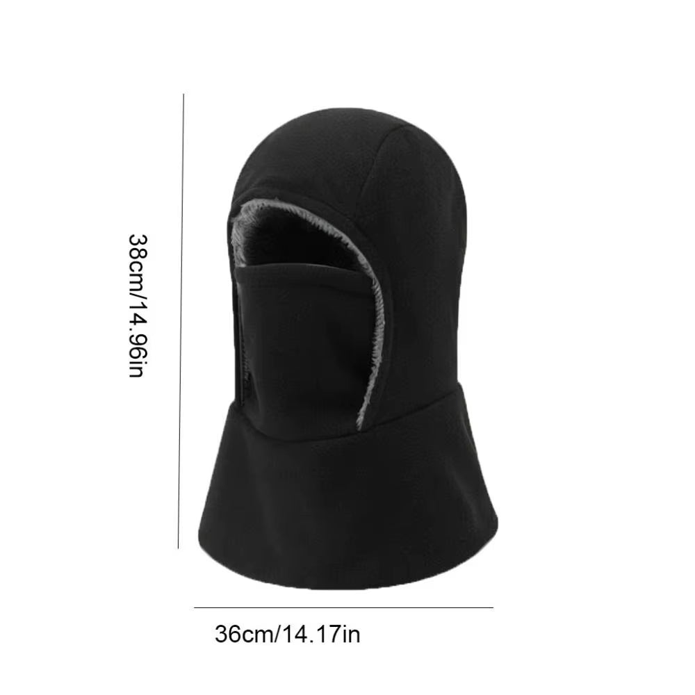 Simple Solid Color Balaclava Cycling Cap Fleece Thermal Warm Hood Hat Neck Warmer Thicken Ski Windproof Cap Women