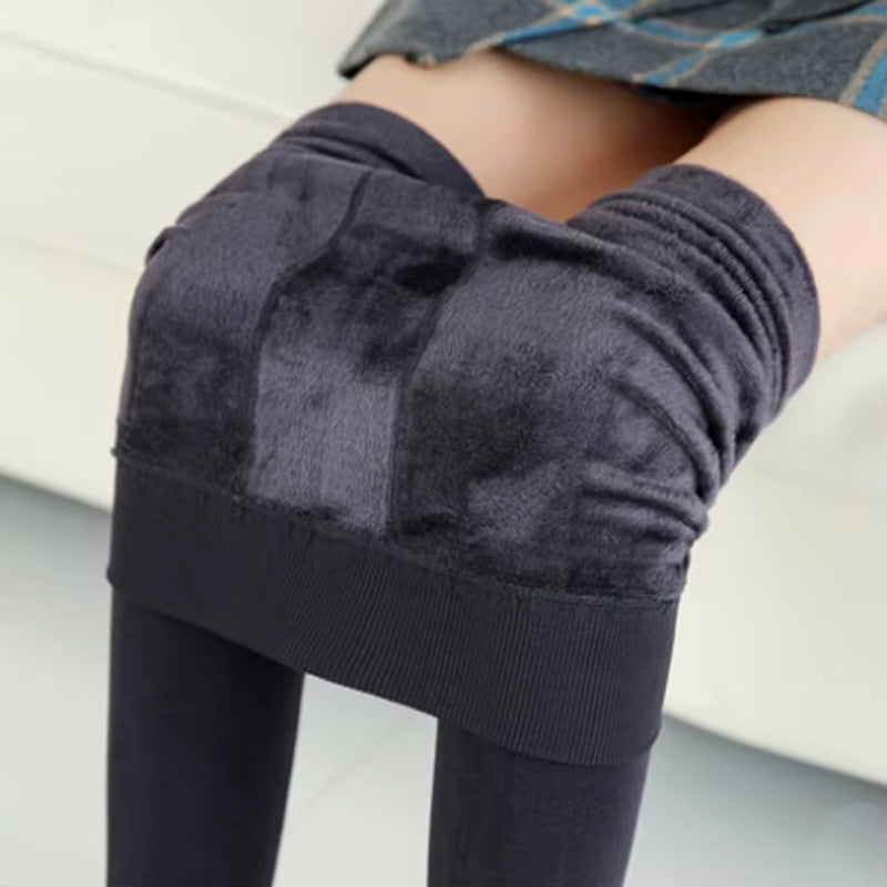 Women Winter Thermal Warm Thick Pantyhose Fluff Lined Stretch Slim Leggings Pants