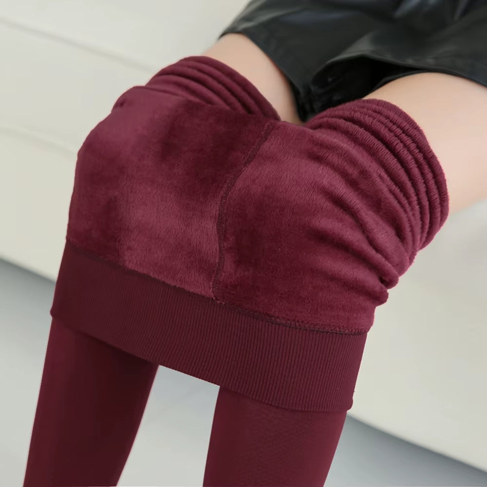 Women Winter Thermal Warm Thick Pantyhose Fluff Lined Stretch Slim Leggings Pants